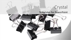  Presentation with binder - Cool new PPT theme with stationery-metal-binder-clips-isolated backdrop and a white colored foreground