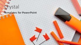  Presentation with notepad - Colorful theme enhanced with stationery-supplies-opened-notepad-top backdrop and a light gray colored foreground