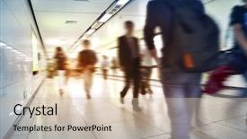  Presentation with blur abstract people people - Cool new presentation theme with homemade organic strawberry yogurt with granola and mint in portion glasses close up backdrop and a lemonade colored foreground.