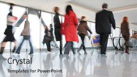  Presentation with blur - Amazing presentation design having stations groups people - moving crowd motion blur backdrop and a light blue colored foreground