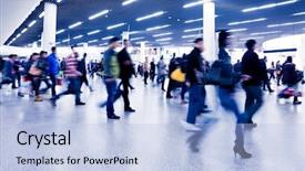  Presentation with shanghai - Theme featuring stations groups people - passenger in the subway station background and a light blue colored foreground