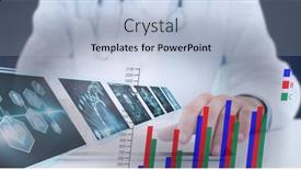  Presentation with data medical - Beautiful presentation featuring statistical-and-medical-data-processing backdrop and a light blue colored foreground