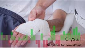  Presentation with data processing - Slides with statistical-data-processing-against-health background and a coral colored foreground