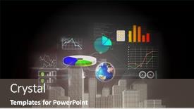  Presentation with data processing - Theme consisting of statistical-data-processing-over-3d background and a gray colored foreground