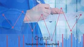  Presentation with global economy - Theme having statistical-data-processing-over-mid background and a light blue colored foreground