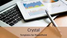  Presentation with tablet - Audience pleasing slide deck consisting of statistics - business analytic with tablet pc backdrop and a coral colored foreground