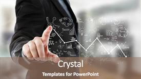  Presentation with high tech - Amazing presentation having statistics - business man pressing high tech backdrop and a coral colored foreground