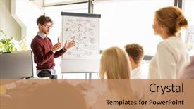  Presentation with strategy - Beautiful slide deck featuring statistics - business startup presentation strategy backdrop and a coral colored foreground