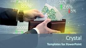  Presentation with stock exchange - Presentation theme enhanced with statistics - businessman and takes out euro background and a ocean colored foreground