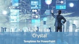  Presentation with data mining - Amazing slide set having statistics - businessman in data mining concept backdrop and a teal colored foreground