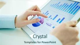  Presentation with statistics - Presentation design enhanced with statistics - close-up image of an office background and a sky blue colored foreground