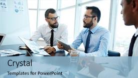  Presentation with data - PPT layouts consisting of statistics - discussing financial data background and a light blue colored foreground