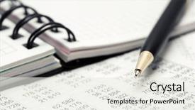  Presentation with financial accounting - Theme having statistics - financial accounting background and a sky blue colored foreground