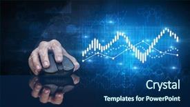  Presentation with hacking wireless network - Presentation theme enhanced with statistics - hand using wireless mouse background and a ocean colored foreground