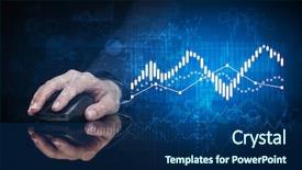  Presentation with wireless charging laptops on - Slides with statistics - hand using wireless mouse background and a navy blue colored foreground