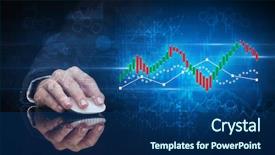  Presentation with wireless - Cool new presentation theme with statistics - hand using wireless mouse backdrop and a navy blue colored foreground