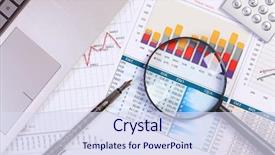  Presentation with workplace - Cool new slides with statistics - image of a businessman workplace backdrop and a sky blue colored foreground