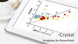  Presentation with digital statistics - Presentation design with statistics analysis - scatter graph of model background and a white colored foreground