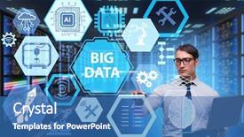  Presentation with data - PPT layouts having statistics computer engineering - big data computing concept background and a teal colored foreground