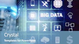  Presentation with data - Cool new presentation with statistics computer engineering - big data modern computing concept backdrop and a teal colored foreground