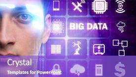  Presentation with data - Slides enhanced with statistics computer engineering - big data modern computing concept background and a  colored foreground