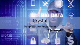  Presentation with computer engineering - Colorful presentation design enhanced with statistics computer engineering - security of big data concept backdrop and a light blue colored foreground