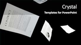  Presentation with black business - PPT theme having statistics concept - business papers falling background and a black colored foreground
