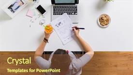  Presentation with statistics - PPT theme with statistics flat - business freelance and people concept background and a tawny brown colored foreground