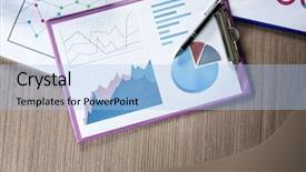  Presentation with table grape - PPT theme featuring statistics flat - documents with graphs and charts background and a  colored foreground