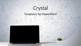  Presentation with laptop blank screen - Slide deck enhanced with statistics flower - professional laptop with blank screen background and a white colored foreground