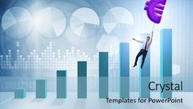  Presentation with statistics - Amazing slide deck having statistics free - businessman flying on euro sign backdrop and a light blue colored foreground