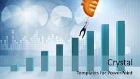  Presentation with statistics - Theme featuring statistics free - businessman flying on euro sign background and a light blue colored foreground