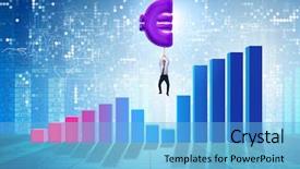  Presentation with statistics - Cool new slides with statistics free - businessman flying on euro sign backdrop and a light blue colored foreground