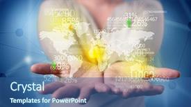  Presentation with analytics - Cool new PPT layouts with statistics in front of blue backdrop and a ocean colored foreground