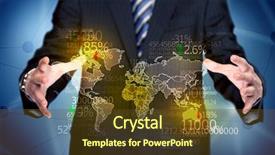  Presentation with analytics - Audience pleasing PPT layouts consisting of statistics in front of blue backdrop and a tawny brown colored foreground