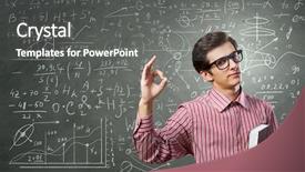  Presentation with elegant man in glasses optics - PPT theme with statistics maths - young funny man in glasses background and a gray colored foreground