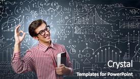  Presentation with maths - Amazing PPT theme having statistics maths - young funny man in glasses backdrop and a dark gray colored foreground