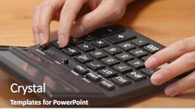  Presentation with retirement calculator - Beautiful PPT theme featuring statistics medicine - use of calculator backdrop and a  colored foreground