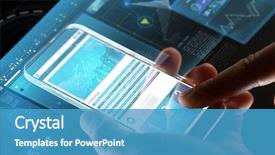  Presentation with transparent screen - Amazing presentation design having statistics people and future technology backdrop and a teal colored foreground