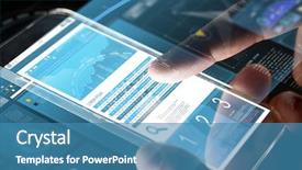  Presentation with transparent screen - Theme enhanced with statistics people and future technology background and a teal colored foreground