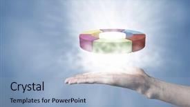  Presentation with statistics - PPT theme with statistics pie in palm background and a light blue colored foreground