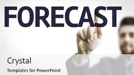 Presentation with forecast - PPT layouts consisting of statistics propapility - business man pointing to transparent background and a white colored foreground