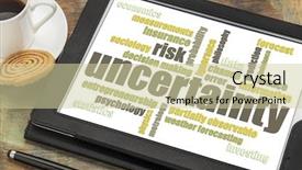  Presentation with uncertainty - Colorful slides enhanced with statistics propapility - uncertainty and risk word cloud backdrop and a soft green colored foreground