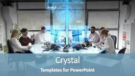  Presentation with virtual team - PPT theme consisting of statistics technology and people concept background and a teal colored foreground