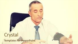  Presentation with blood pressure - Presentation theme with statistik vital - mature businessman measuring blood pressure background and a  colored foreground
