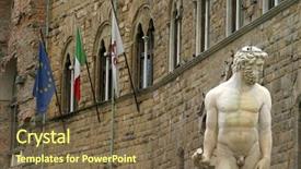  Presentation with fly - Beautiful slides featuring one of florence's statue backdrop and a tawny brown colored foreground