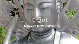  Presentation with tokyo - Audience pleasing PPT theme consisting of statue-at-asakusa-kannon-temple backdrop and a gray colored foreground