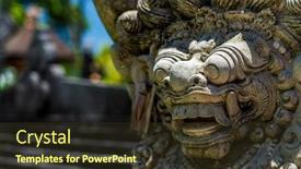  Presentation with bali statue - Audience pleasing PPT layouts consisting of statue-at-the-templ backdrop and a tawny brown colored foreground