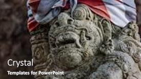  Presentation with bali statue - Beautiful slide deck featuring statue-at-the-temple backdrop and a wine colored foreground