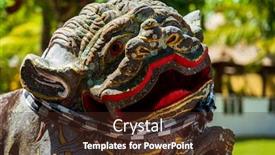  Presentation with bali statue - Colorful slide set enhanced with statue-at-the-temple backdrop and a tawny brown colored foreground